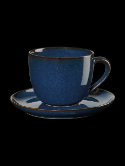 cappuccinotasse mit unterteller, midnight blue