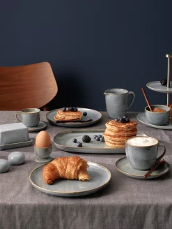 cappuccinotasse mit unterteller, denim