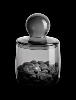 dose mit deckel, grau