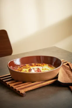 ofenform oval, brown