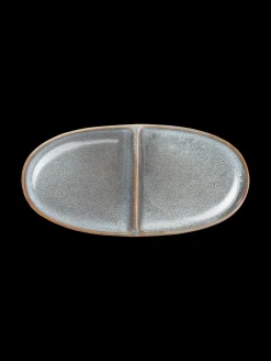 ovaler aperitifteller, 2-geteilt, denim