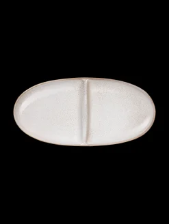 ovaler aperitifteller, 2-geteilt, sand