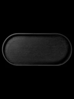 tablett, oval, schwarz, m