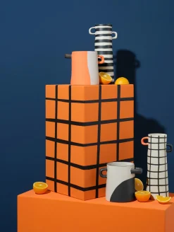 vase, orange geteilt