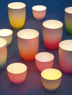 vase/windlicht, gelb